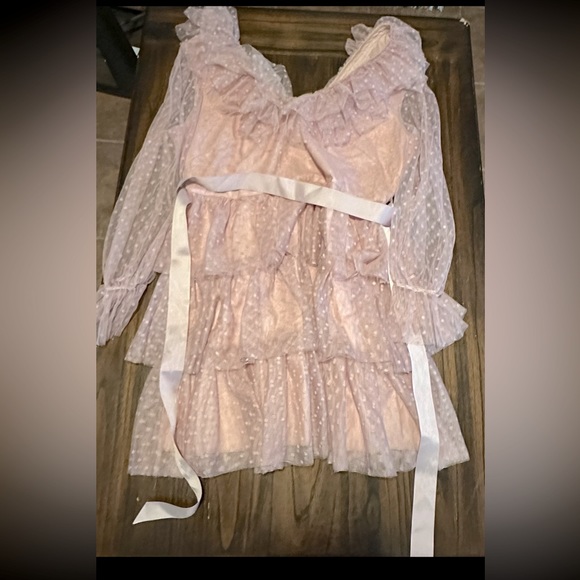 Shein pink polka dot mesh dress - Picture 3 of 5